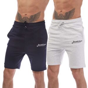 Jack And Jones Mens Gordan Beau Sweat Shorts (Pack of 2) / Navy/Light Grey